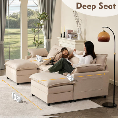 108" U-shaped sofa modular sofa Comfortable cloud sofa