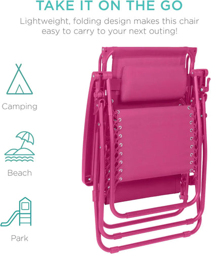 Best Choice Products Folding Zero Gravity Recliner Patio Lounge Chair Adjustable Canopy Shade