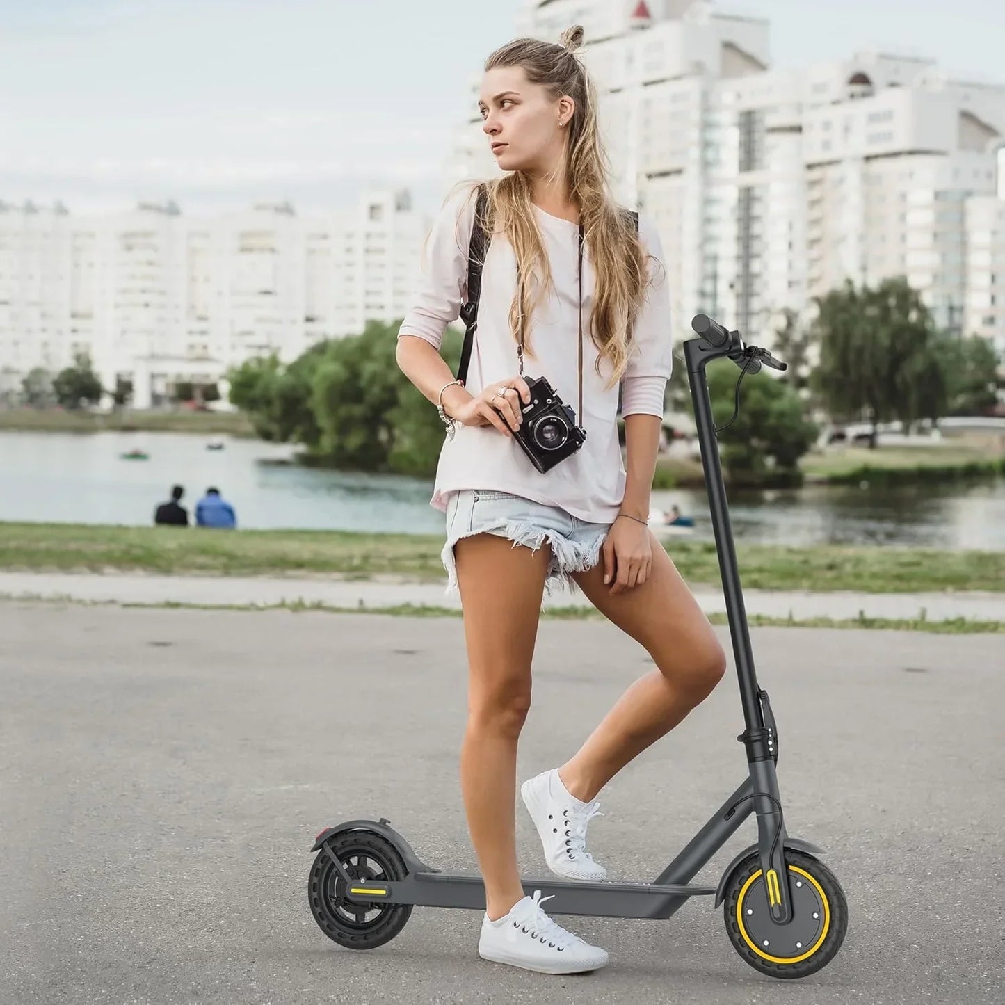 Electric Scooter 350W/500W Motor Top Speed 19/22 mph Max 16/23/28Miles Ranges Foldable E Scooter