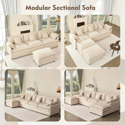 108" U-shaped sofa modular sofa three-seater comfortable cloud sofa
