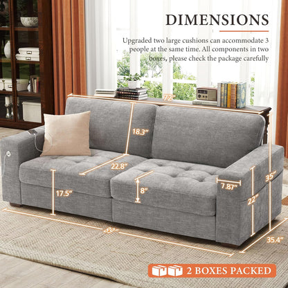111.4 Inch L Shaped Modern Sofa Modular Cloud Sofa with Ottoman 4 Seater Chenille Deep Seat Sofa