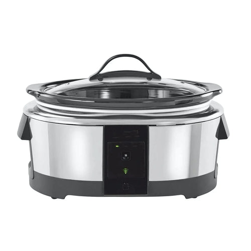6 Quart Programmable Slow Cooker and Food Warmer Works with Alexa Stainless Steel