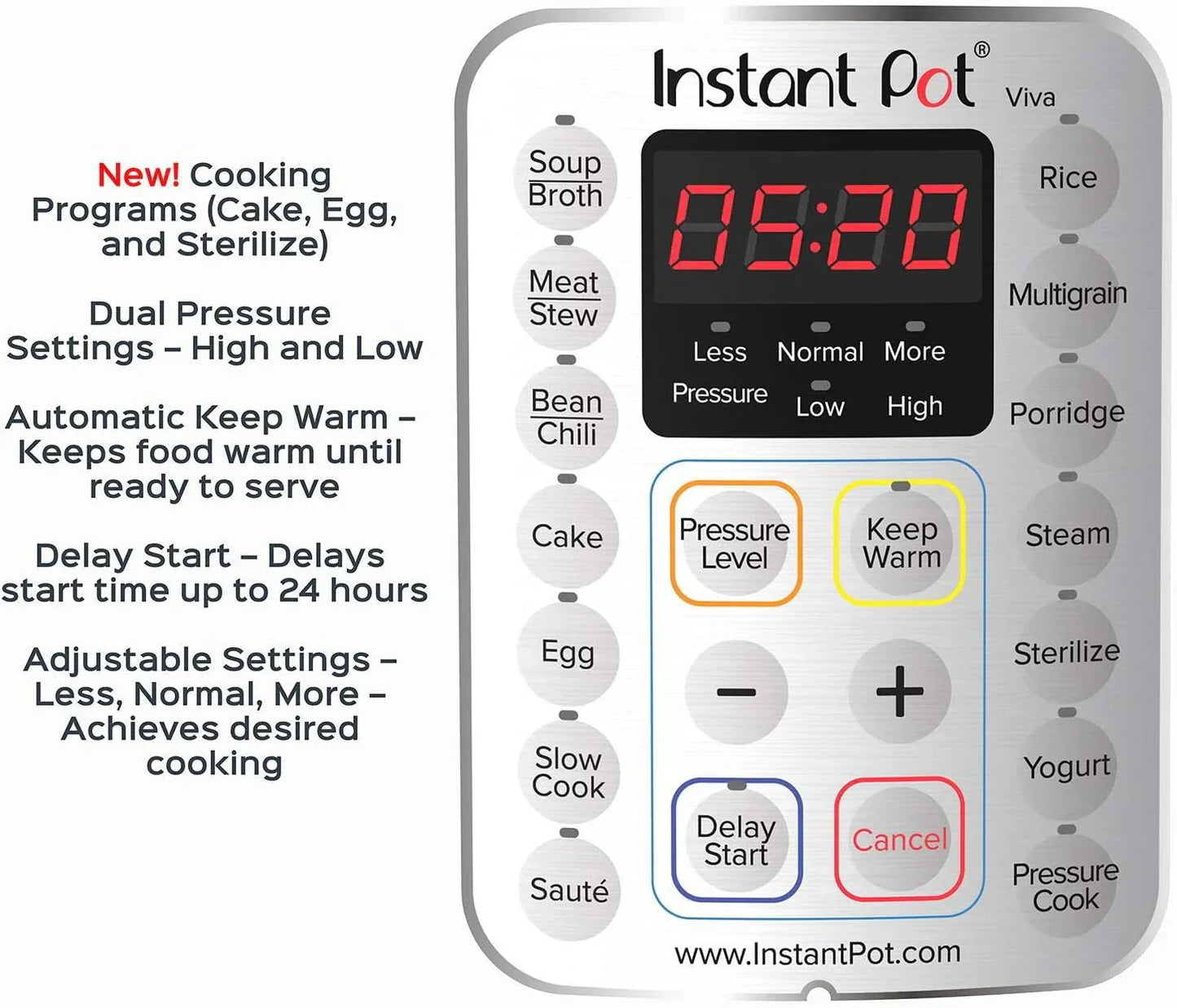 9-in-1 Multicooker Pressure Cooker Slow Cook Rice Maker Steamer Sauté Yogurt Warmer Sterilizer
