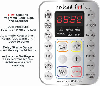 9-in-1 Multicooker Pressure Cooker Slow Cook Rice Maker Steamer Sauté Yogurt Warmer Sterilizer