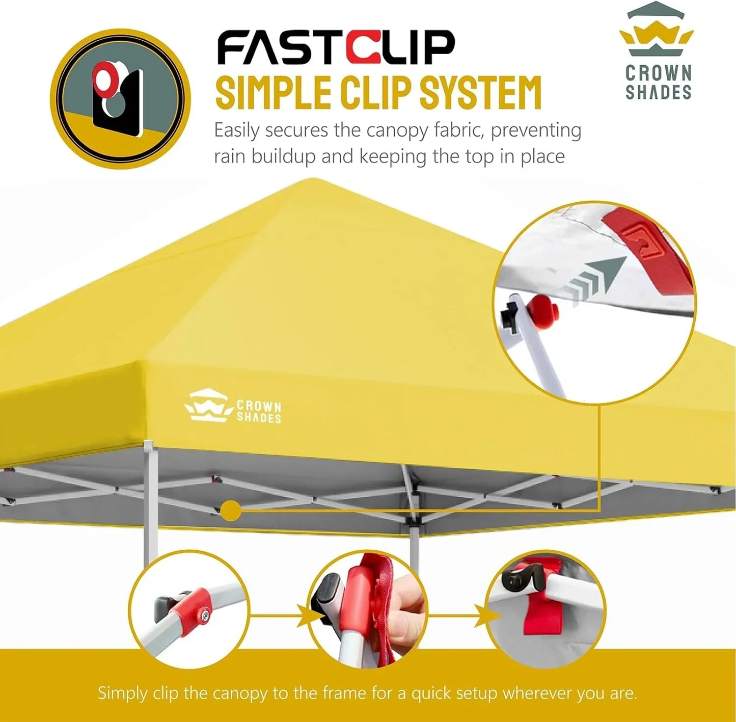 10x10 Pop-Up Awning One-Click Installation Beach Tent Outdoor Sunshade Silver Coated Top