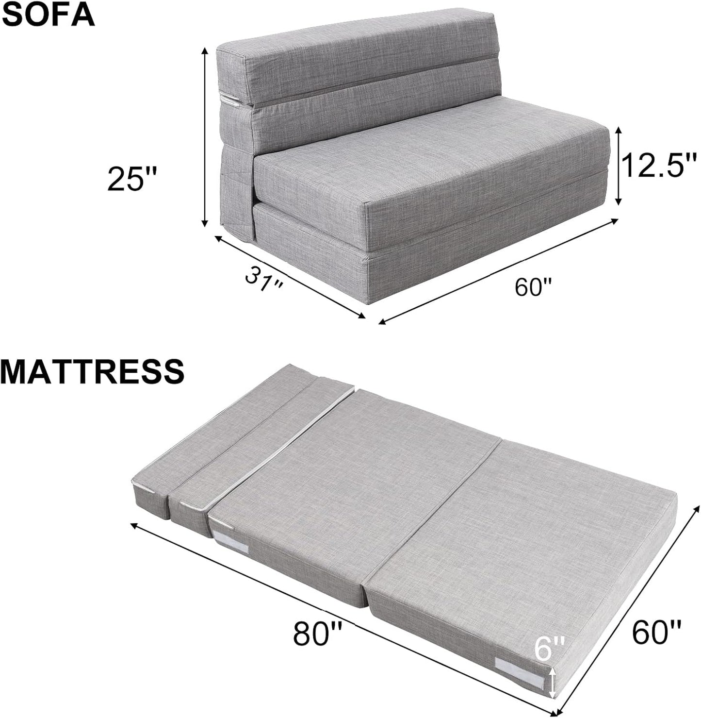 60 inch pull out sofa bed memory foam sofa with 2 pillows futon bed guest bed and pull out sofa