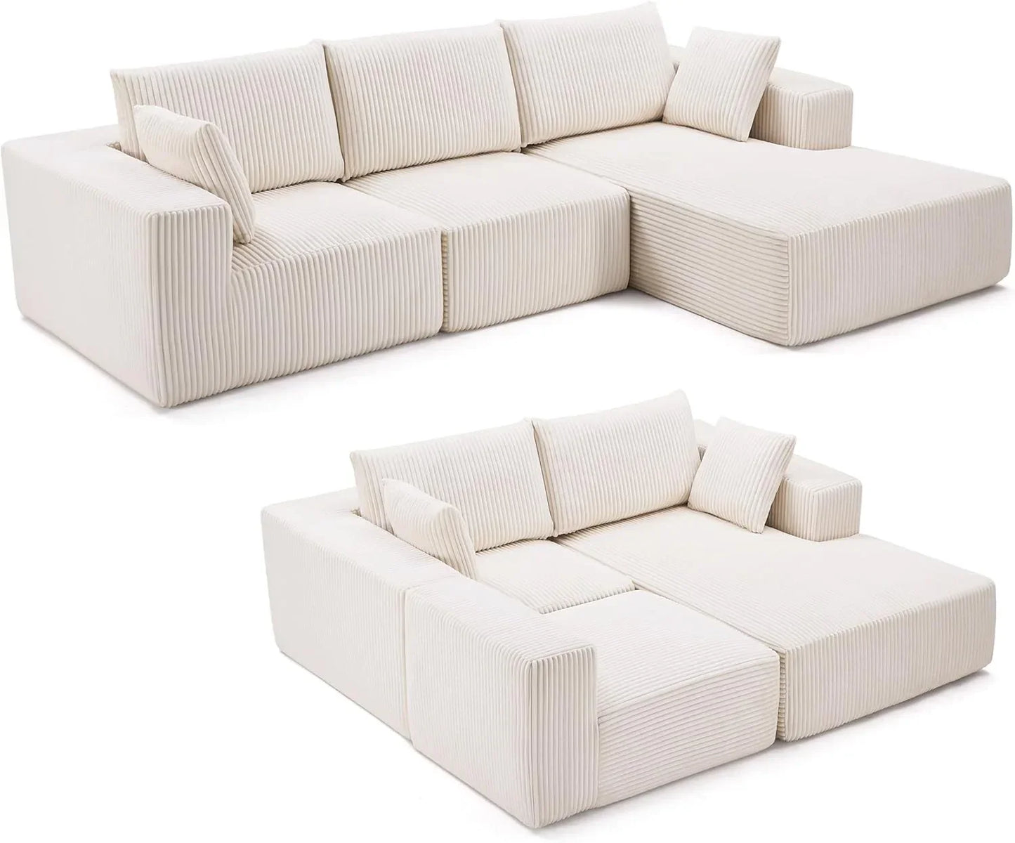 108-inch modular sofa cloud modular sofa with deep seat and reclining chair upholstered sofa