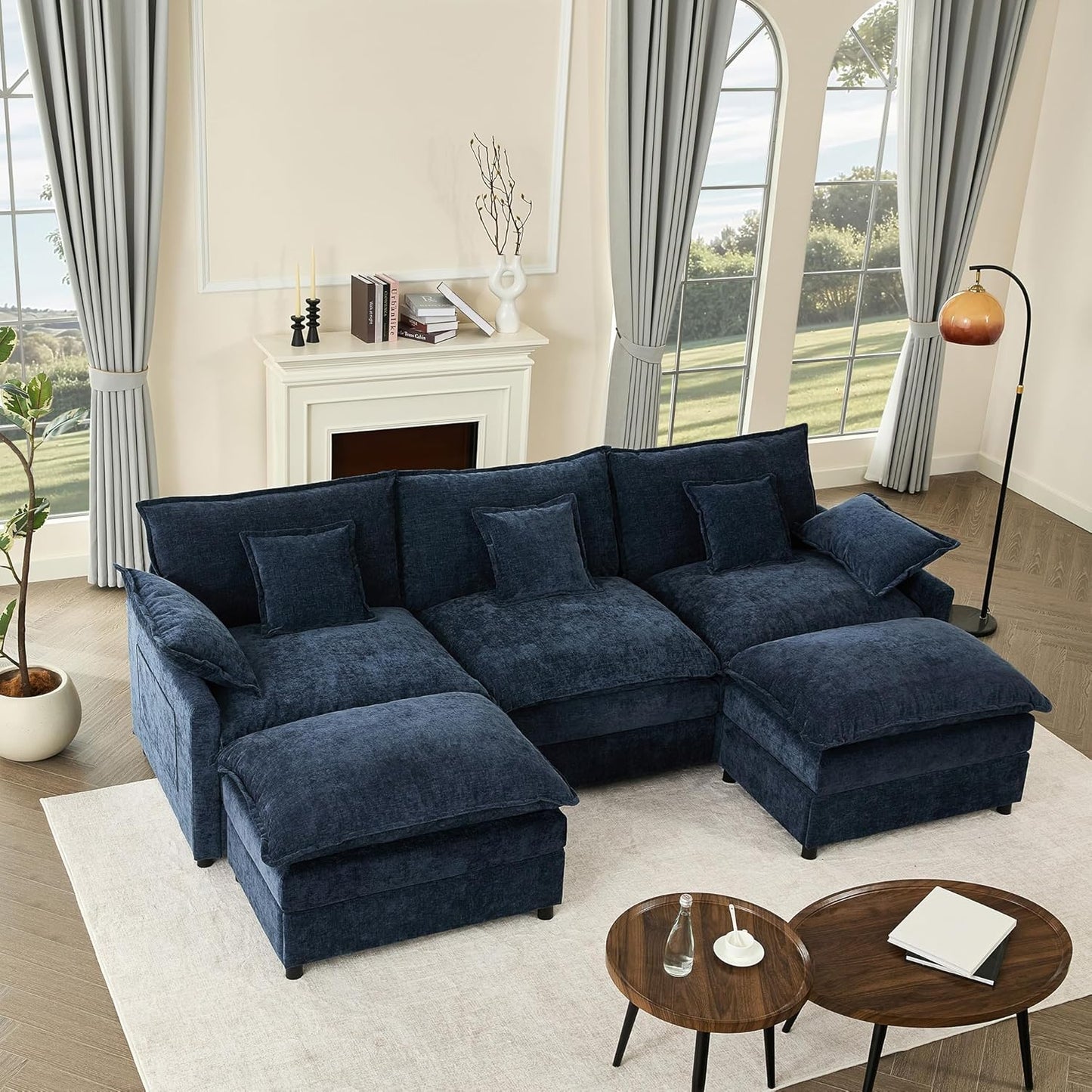 108" U-shaped sofa modular sofa three-seater comfortable cloud sofa