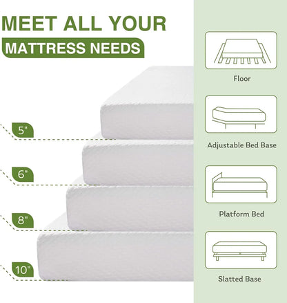 8-inch double mattress with memory foam for medium firm support