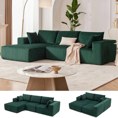 108-inch modular sofa cloud modular sofa with deep seat and reclining chair upholstered sofa