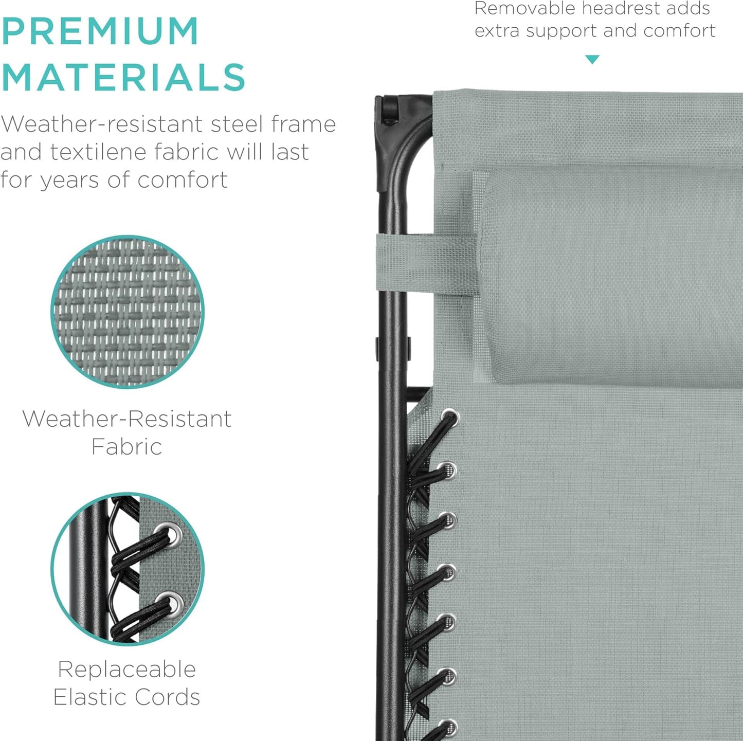 Best Choice Products Folding Zero Gravity Recliner Patio Lounge Chair Adjustable Canopy Shade