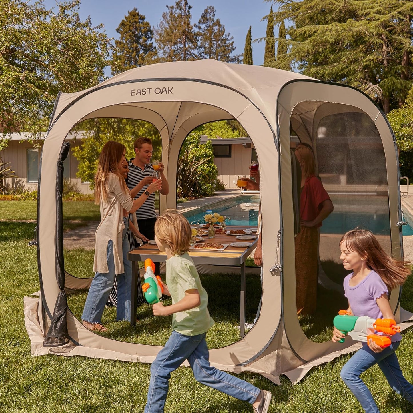 EAST OAK Screen House Tent Pop-Up Portable Screen Room Canopy Instant Screen Tent 10 x 10 FT