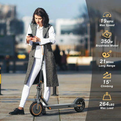 Electric Scooter 350W/500W Motor Top Speed 19/22 mph Max 16/23/28Miles Ranges Foldable E Scooter
