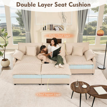 108 Inch U Shape Sofa Sectional Sofa Comfortable Cloud Sofa Living Room Deep Seat Sofa