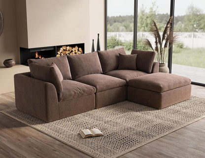 110 inch cloud sectional sofa for living room convertible L-shaped sofa 3 seater sectional sofa