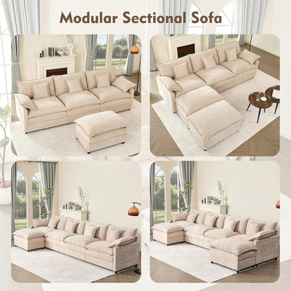 108" U-shaped sofa modular sofa three-seater comfortable cloud sofa