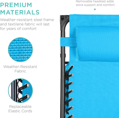 Best Choice Products Folding Zero Gravity Recliner Patio Lounge Chair Adjustable Canopy Shade