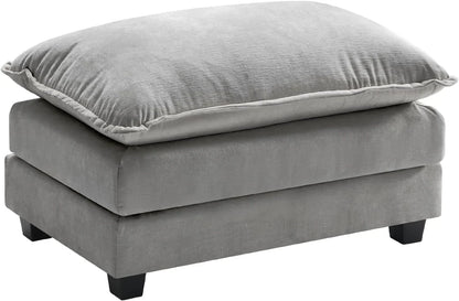 111.4 Inch L Shaped Modern Sofa Modular Cloud Sofa with Ottoman 4 Seater Chenille Deep Seat Sofa