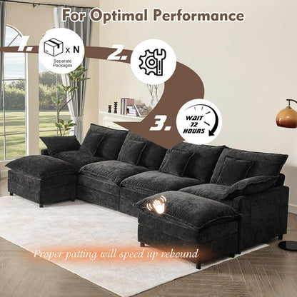 108" U-shaped sofa modular sofa Comfortable cloud sofa