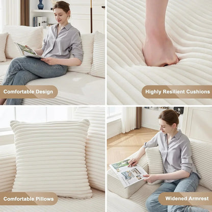 110-inch cloud sofa boneless sofa in the living room modular sofa with deep seats