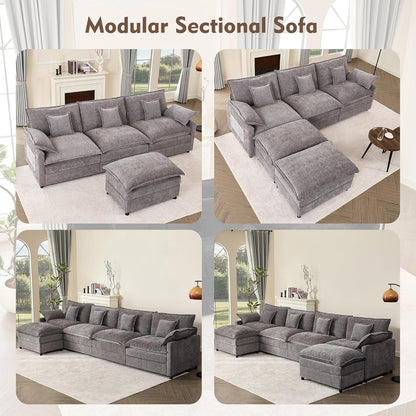 108 Inch U Shape Sofa Sectional Sofa Comfortable Cloud Sofa Living Room Deep Seat Sofa