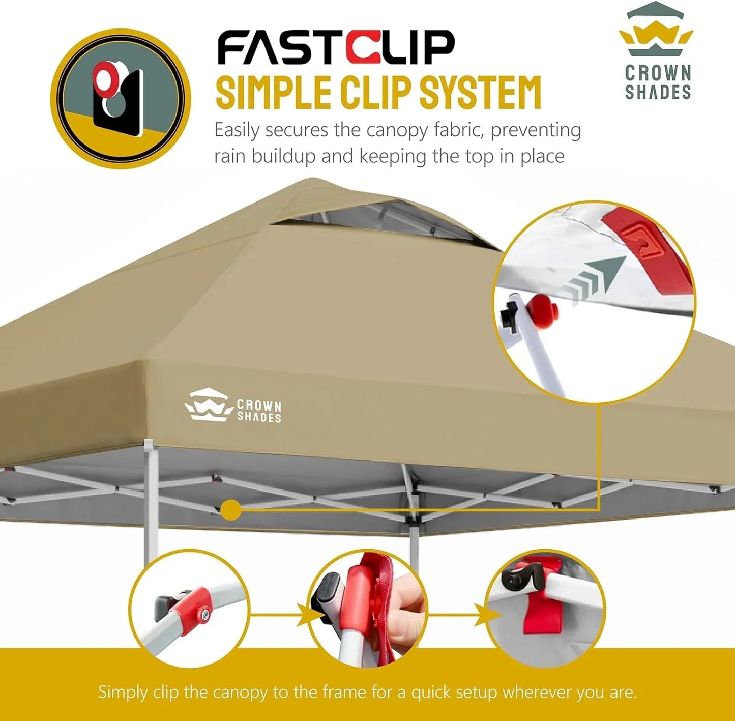 10x10 Pop-Up Awning One-Click Installation Beach Tent Outdoor Sunshade Silver Coated Top