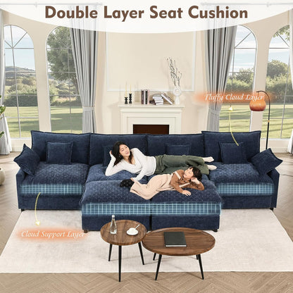 108 Inch U Shape Sofa Sectional Sofa Comfortable Cloud Sofa Living Room Deep Seat Sofa
