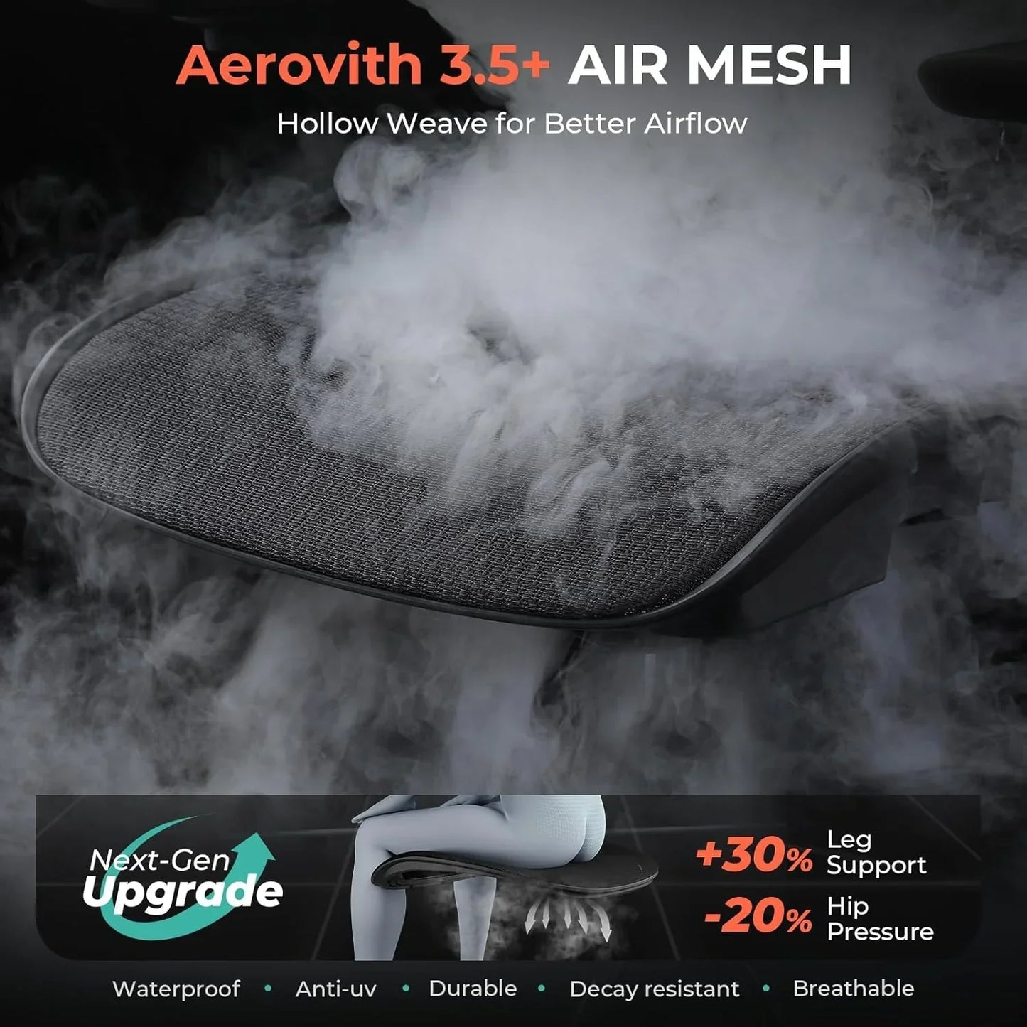 Ergonomic Mesh Office Chair with Adjustable Lumbar High Back Desk Chair 400 lbs