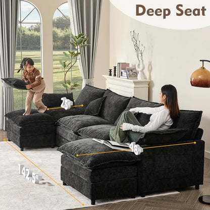 108" U-shaped sofa modular sofa Comfortable cloud sofa